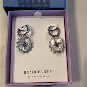 Bomb Party Atlantis Silver and Purple Earrings